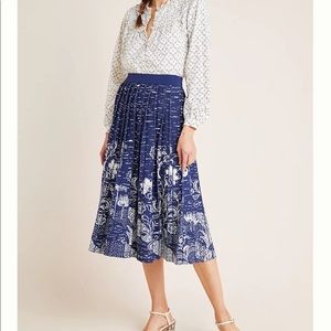 ANTHROPOLOGIE Haven Pleated Knit Midi Skirt NWOT